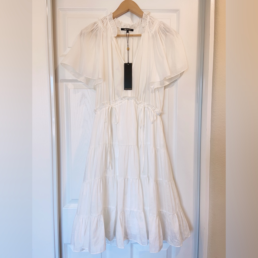 Nwt $478 Kobi Halperin Casey Tiered Drawstring Dress